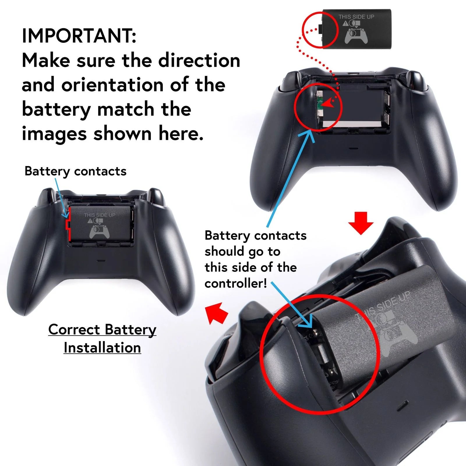 Rechargeable Battery Packs for Xbox Series X, Series S, Xbox One Wireless Controller, 2 Pack 2800Mah Batteries with Dual Charging Station with LED Indicator and Cable for Xbox One S/ One X/ Elite